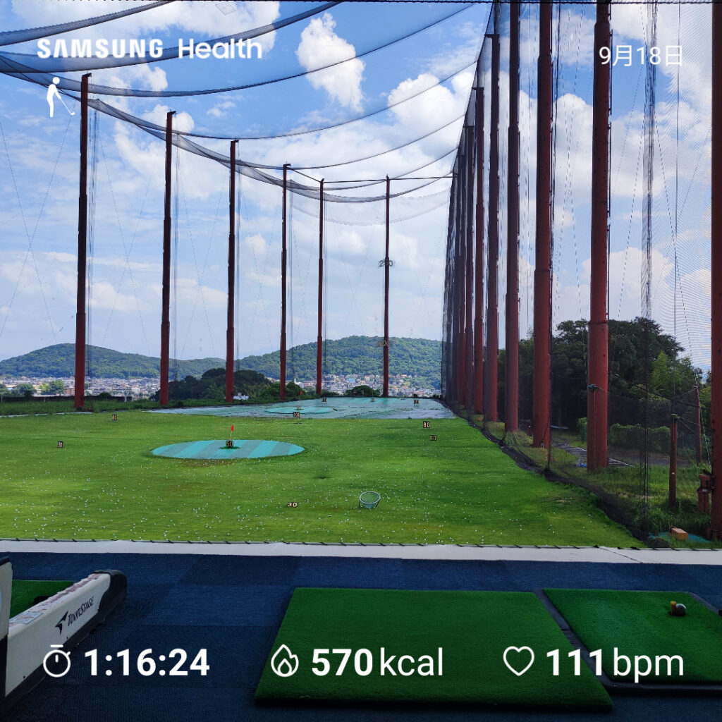 Samusungヘルスアプリで作成したゴルフのワークアウト記録